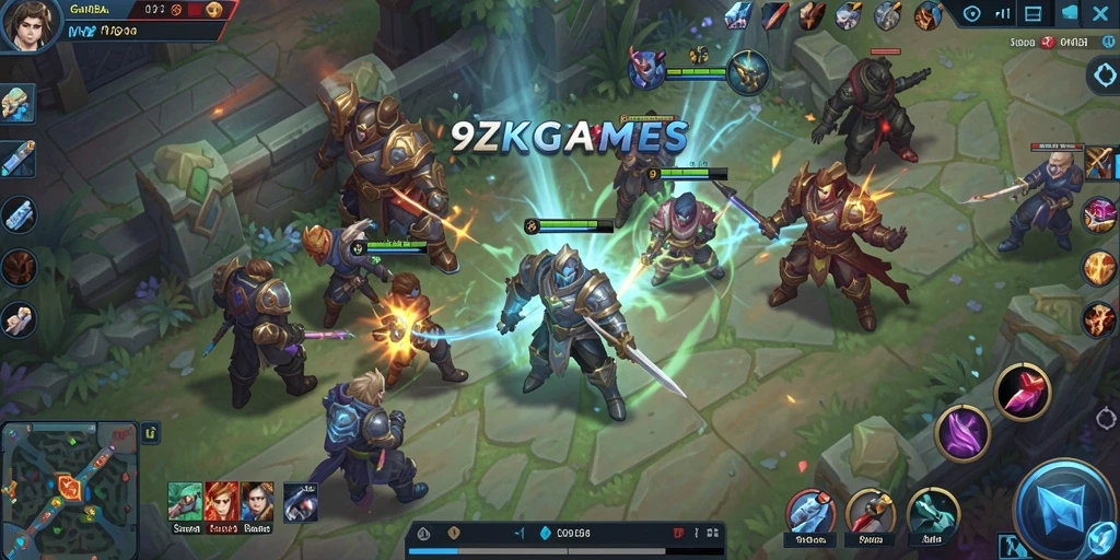 Tampilan gameplay seru di arena tempur 9ZKGAMES.