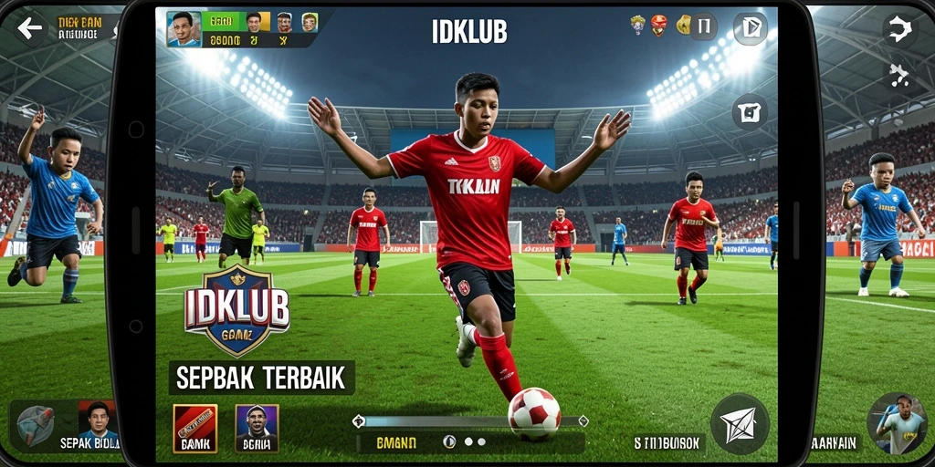 Tampilan gameplay menarik yang menampilkan pertandingan sepak bola nyata.