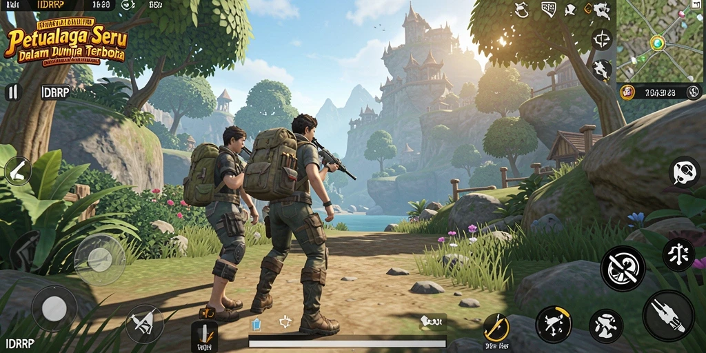 Tampilan menakjubkan dari gameplay IDRRP yang menampilkan dunia terbuka.