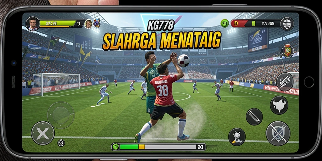 Screenshot permainan KG778 menampilkan aksi seru di lapangan olahraga.