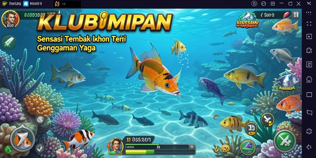 Tampilan seru dari gameplay Tembak Ikan di KLUBIMPIAN.