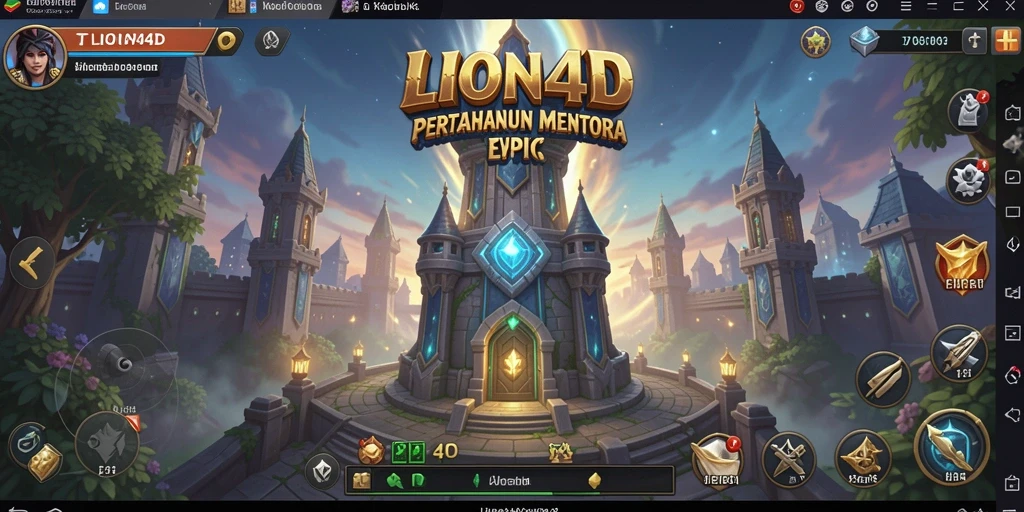 Tampilan gameplay LION4D yang intens dan mendebarkan dalam pertahanan menara.