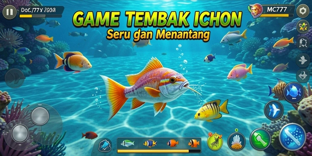 Tangkapan layar mendemonstrasikan aksi Tembak Ikan yang seru di MC777.