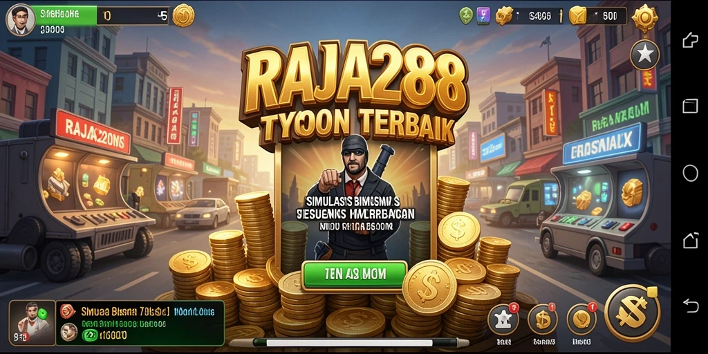 Screenshot gameplay RAJA288 yang memperlihatkan pengelolaan bisnis yang intens.
