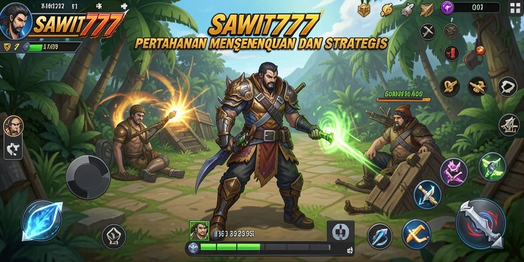 Tampilan menakjubkan dari gameplay SAWIT777 dalam Tower Defense.
