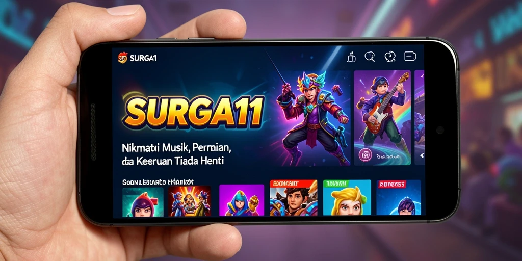 Screenshot gameplay SURGA11 menampilkan interaksi seru dengan musik.